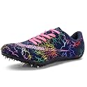 Men's Track Spike Shoes Lightweight Breathable Running Sneakers for Distance Sprinting Athletic Training Jumping Track and Field Suitable for Women and Girls