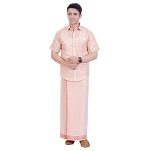 Mens Traditional Indian Shirt and Dhoti Set