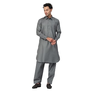 Mens Traditional Pathani Kurta Salwar Set Red