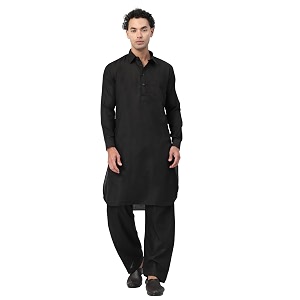 Mens Traditional Pathani Kurta Salwar Set Red