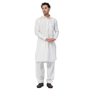 Mens Traditional Pathani Kurta Salwar Set Red