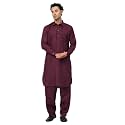 Men39s Traditional Pathani Kurta Salwar Set Red