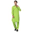Men39s Traditional Pathani Kurta Salwar Set Red