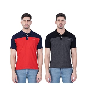 Mens Trendy Color Blocked Regular Fit Polo