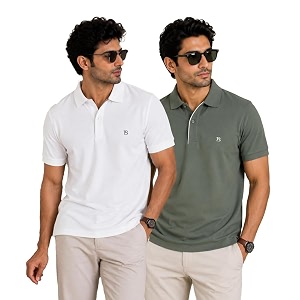 Mens Trendy Regular Fit Solid Polo Collar