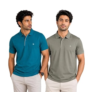 Mens Trendy Regular Fit Solid Polo Collar
