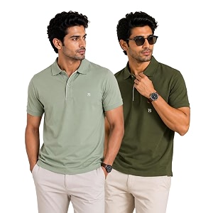 Mens Trendy Regular Fit Solid Polo Collar