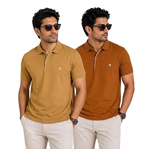 Mens Trendy Regular Fit Solid Polo Collar
