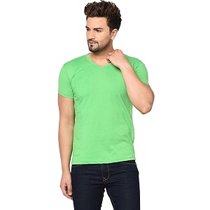 Mens V Neck Half Sleeve Cotton Blend