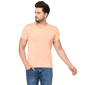 Mens V Neck Half Sleeve Cotton Blend