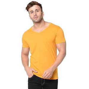 Mens V Neck Half Sleeve Cotton Blend
