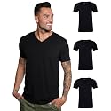 Men's V-Neck T-Shirt Fitted Short Sleeve Soft Cotton Vneck Tees S-2XL