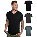 Men's V-Neck T-Shirt Fitted Short Sleeve Soft Cotton Vneck Tees S-2XL