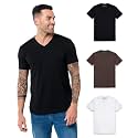 Men's V-Neck T-Shirt Fitted Short Sleeve Soft Cotton Vneck Tees S-2XL