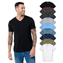 Men's V-Neck T-Shirt Fitted Short Sleeve Soft Cotton Vneck Tees S-2XL