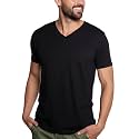Men's V-Neck T-Shirt Fitted Short Sleeve Soft Cotton Vneck Tees S-2XL