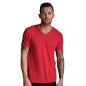 Men's V-Neck T-Shirt Fitted Short Sleeve Soft Cotton Vneck Tees S-2XL
