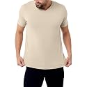 Men's V-Neck T-Shirt Fitted Short Sleeve Soft Cotton Vneck Tees S-2XL