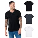 Men's V-Neck T-Shirt Fitted Short Sleeve Soft Cotton Vneck Tees S-2XL