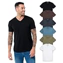 Men's V-Neck T-Shirt Fitted Short Sleeve Soft Cotton Vneck Tees S-2XL