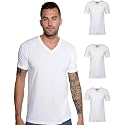 Men's V-Neck T-Shirt Fitted Short Sleeve Soft Cotton Vneck Tees S-2XL