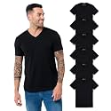 Men's V-Neck T-Shirt Fitted Short Sleeve Soft Cotton Vneck Tees S-2XL