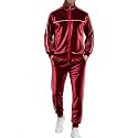 Men's Velour Tracksuit, 2 Piece Full Zip Velvet Sweatsuits Jogging Outfit