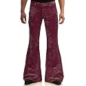 Men's Velvet Relaxed Vintage 60s 70s Bell Bottom Stretch Fit Classic Comfort Flared Flares Retro Leg Disco Pants