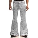 Men's Velvet Relaxed Vintage 60s 70s Bell Bottom Stretch Fit Classic Comfort Flared Flares Retro Leg Disco Pants