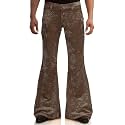 Men's Velvet Relaxed Vintage 60s 70s Bell Bottom Stretch Fit Classic Comfort Flared Flares Retro Leg Disco Pants
