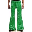 Men's Velvet Relaxed Vintage 60s 70s Bell Bottom Stretch Fit Classic Comfort Flared Flares Retro Leg Disco Pants