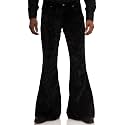 Men's Velvet Relaxed Vintage 60s 70s Bell Bottom Stretch Fit Classic Comfort Flared Flares Retro Leg Disco Pants