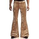 Men's Velvet Relaxed Vintage 60s 70s Bell Bottom Stretch Fit Classic Comfort Flared Flares Retro Leg Disco Pants