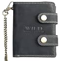 Men's Very Dark Gray Biker's Wallet with 50 Cm Long Chain to Hang