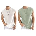 Men39s Waffle Tank Tops Sleeveless Round
