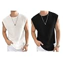 Men39s Waffle Tank Tops Sleeveless Round