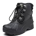 Men's Winter Snow Boots Waterproof Non-Slip Insulated Warm Safe and Durable Outdoor Ski Classic Suede, Non-Slip Rubber Outsole, Cushioned EVA Insoles，Mid-Calf Height Boots