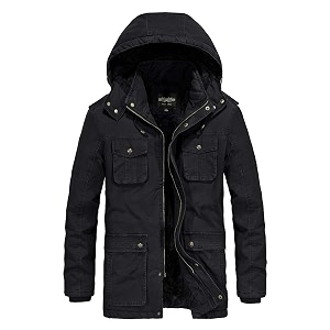Mens Winter Thicken Coat Casual Military Parka