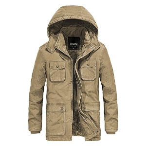Mens Winter Thicken Coat Casual Military Parka