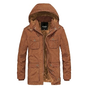 Mens Winter Thicken Coat Casual Military Parka
