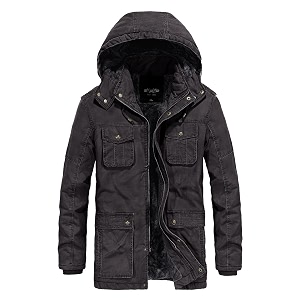 Mens Winter Thicken Coat Casual Military Parka