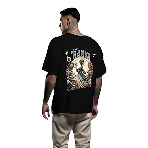 Mens Zodiac Sign Printed Oversized Cotton T-Shirt