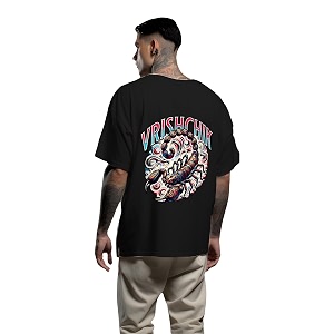Mens Zodiac Sign Printed Oversized Cotton T-Shirt