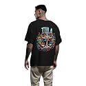Men39s Zodiac Sign Printed Oversized Cotton T-Shirt