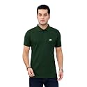 Men Bottom Green Solid Polo Collar T-Shirt