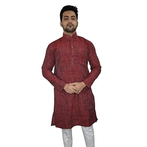 Men Casual Ethnic Kurta Long Sleeve Regular