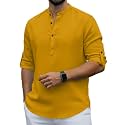 Men Cotton Blend Mandarin Collar Casual Kurta