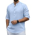 Men Cotton Blend Mandarin Collar Casual Kurta