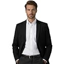 Men Cotton Blend Solid Single Breasted Blazer