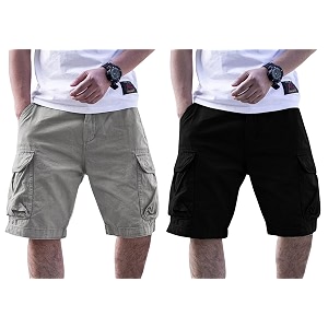 Men Cotton Cargo Shorts Casual Regular Fit